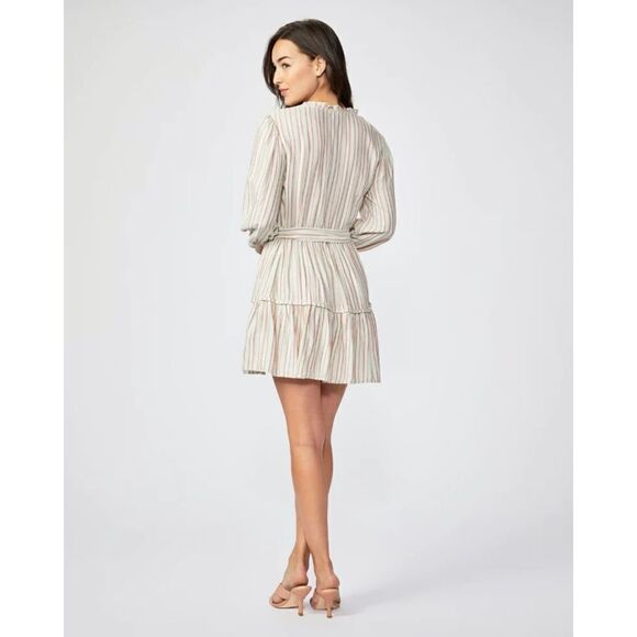 Paige Kylenn Stripe 3/4 Sleeve Dress in Blue Grey Multi Size X-Large - Picture 4 of 10